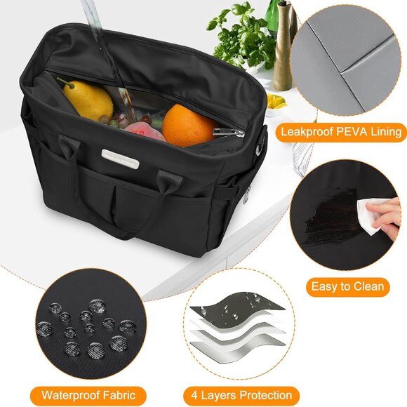 Lunch Bag Women for Work Insulated Thermal Lunch Box for Men with Wide-Open Pock - Picture 5 of 6